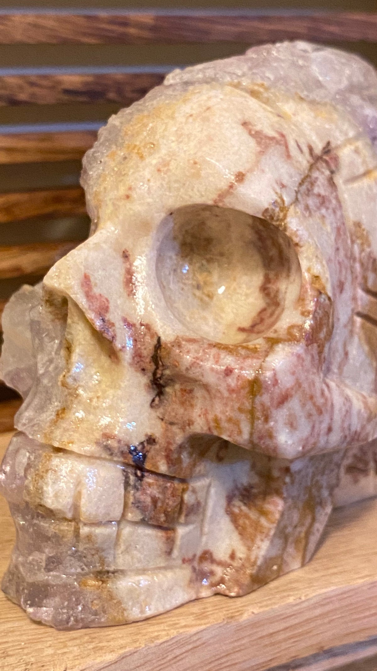 Amethyst Skull w/Feathers