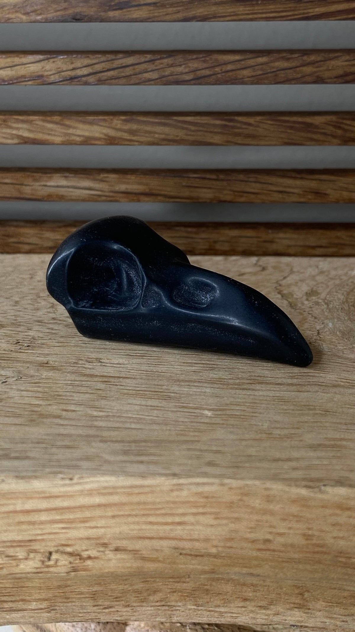 Black Obsidian Raven Skull Mini Carving