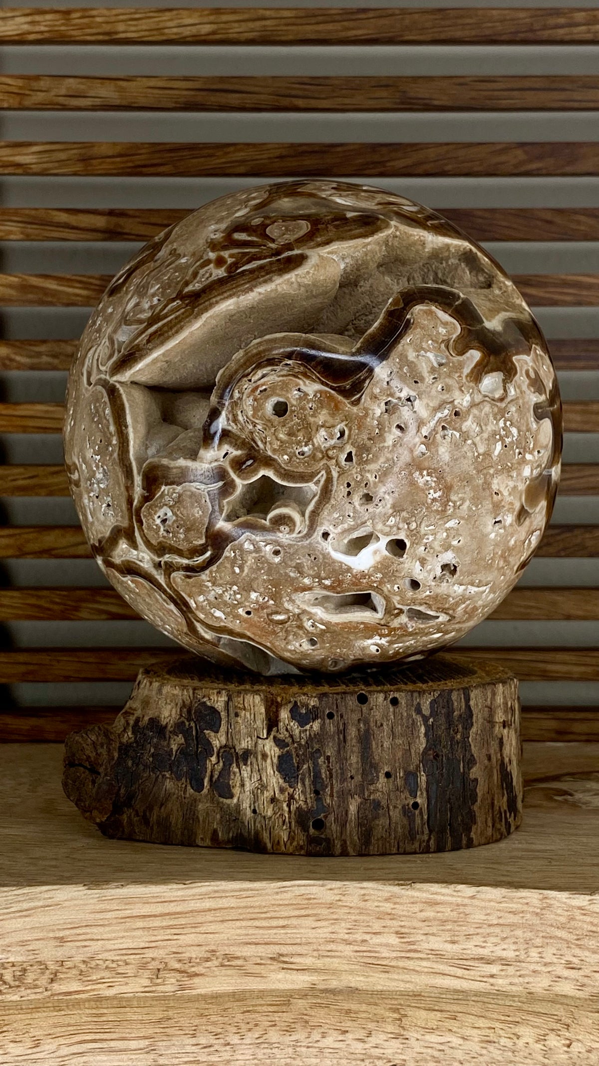 Chocolate Calcite Sphere 83mm/4”diameter