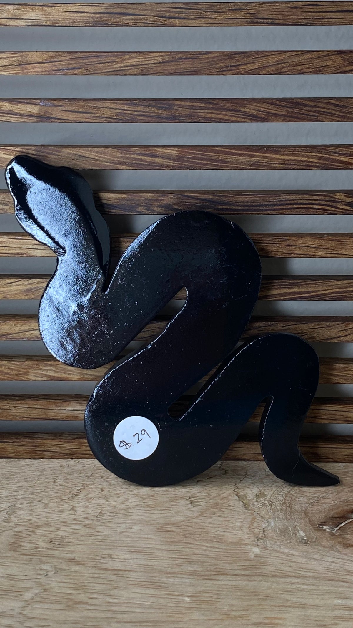 Black Jade Snake Flat Carving