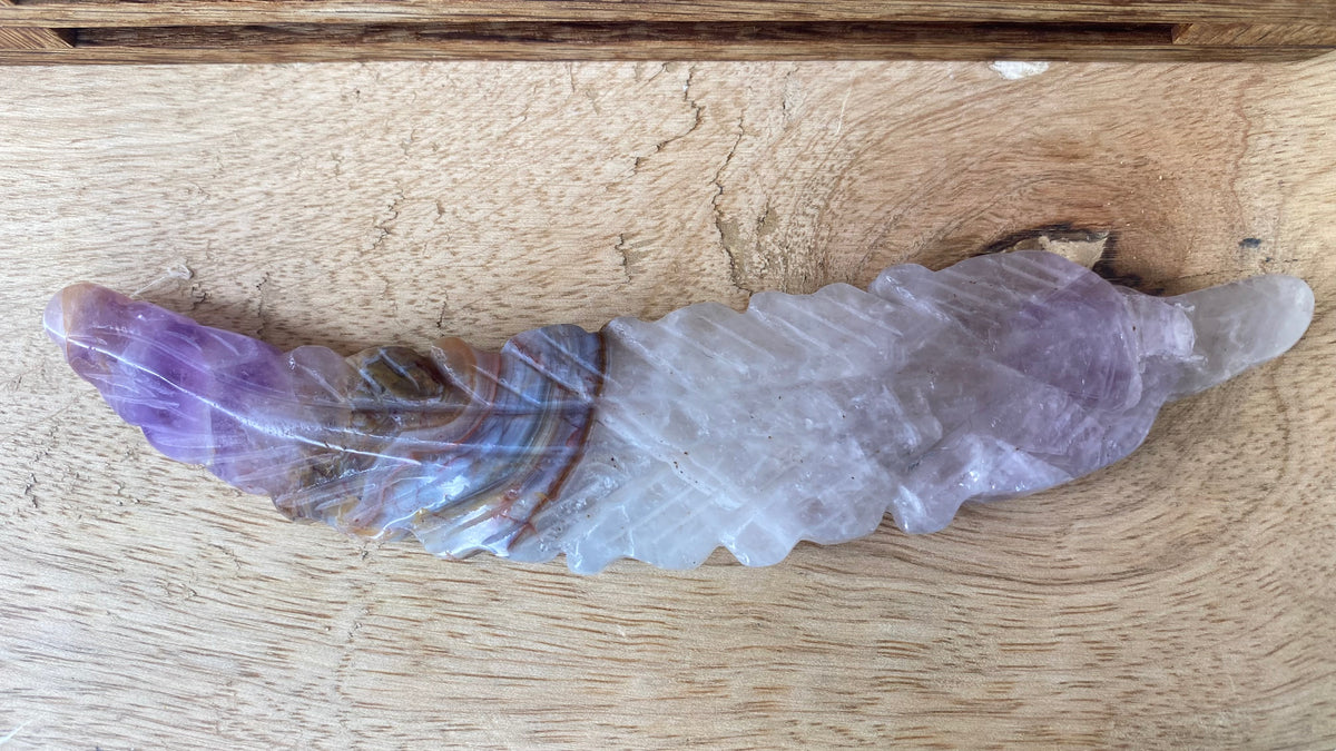 Mexican Amethyst + Agate Feather