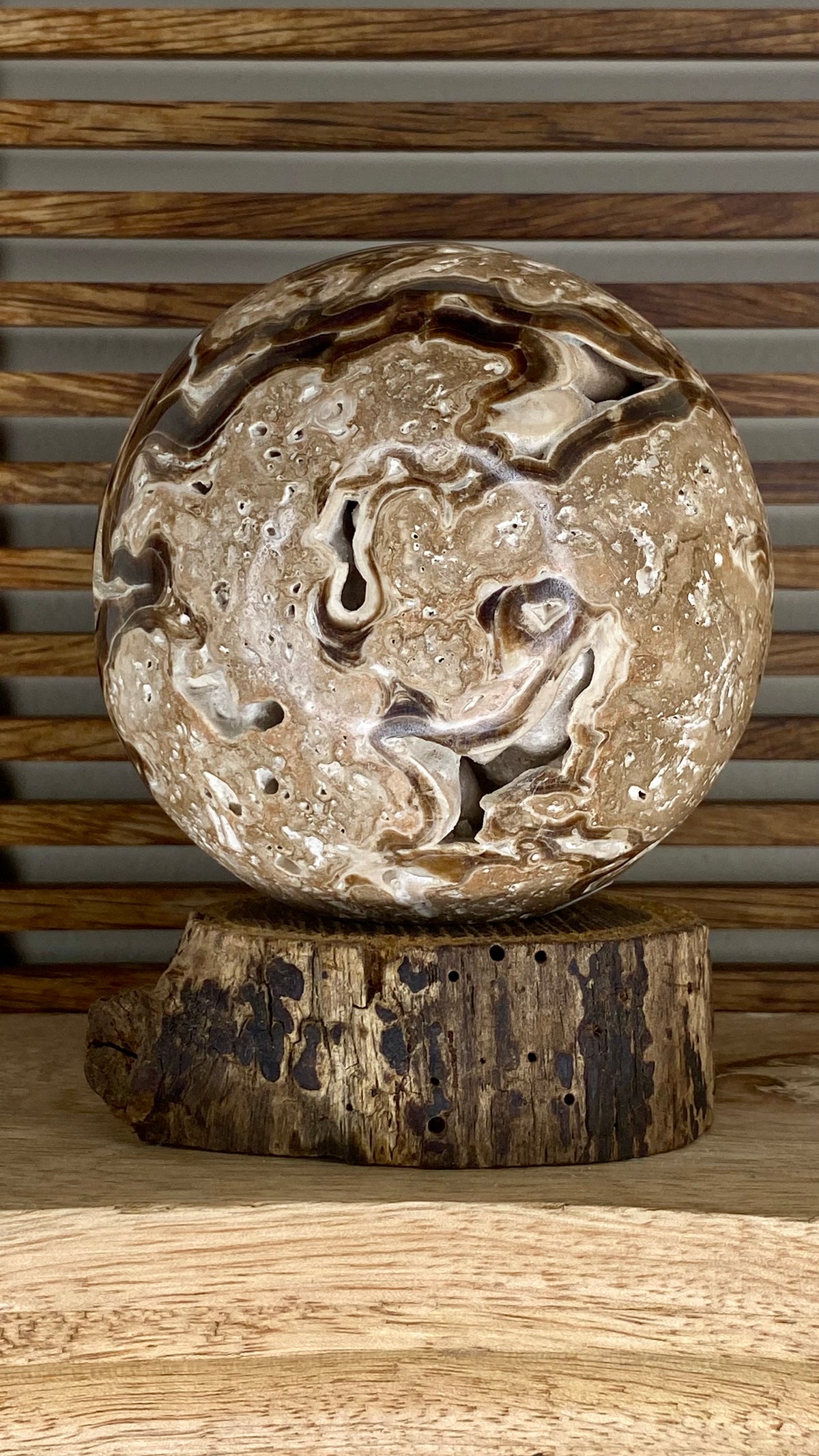 Chocolate Calcite Sphere 83mm/4”diameter