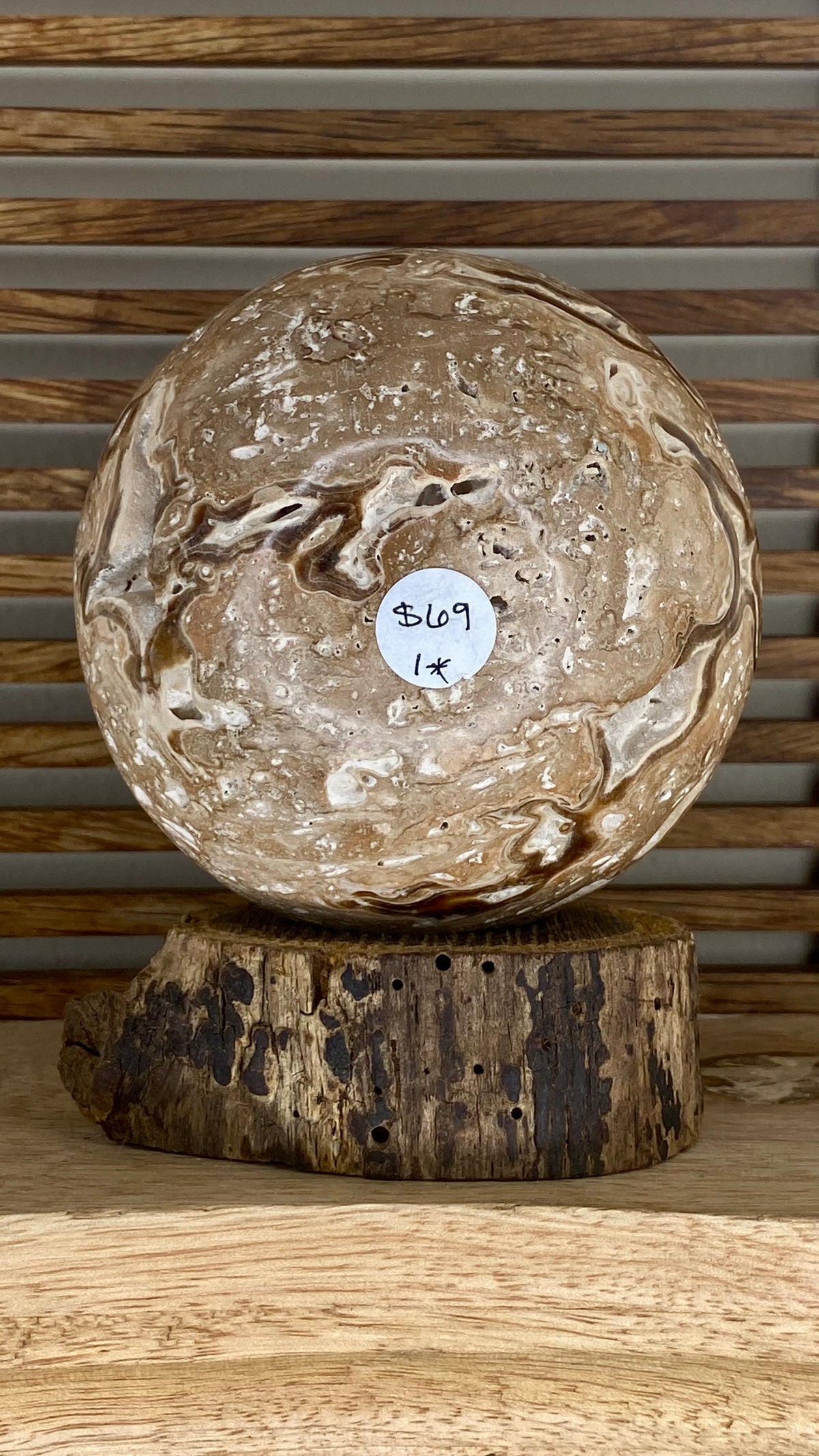 Chocolate Calcite Sphere 83mm/4”diameter
