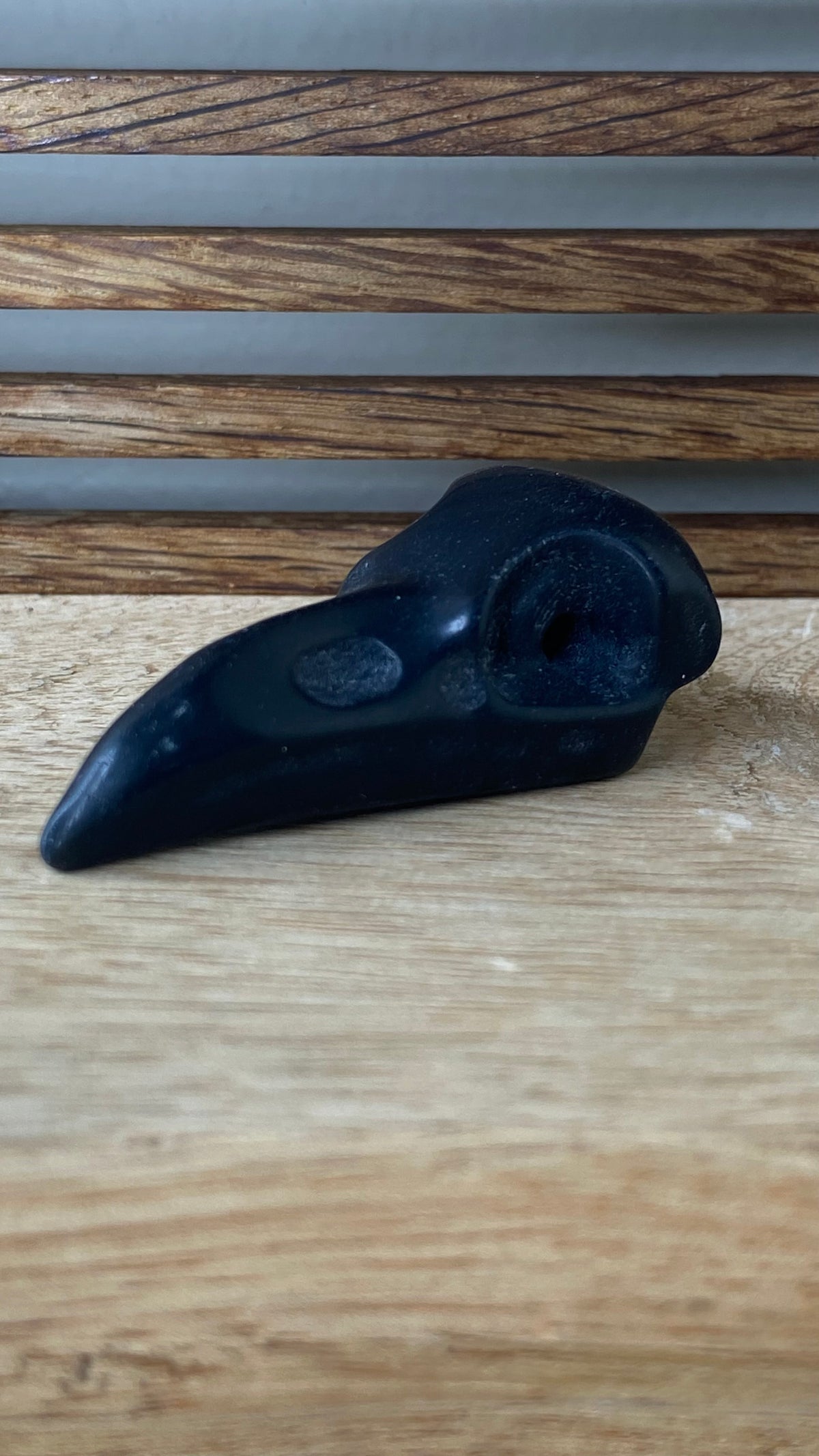 Black Obsidian Raven Skull Mini Carving