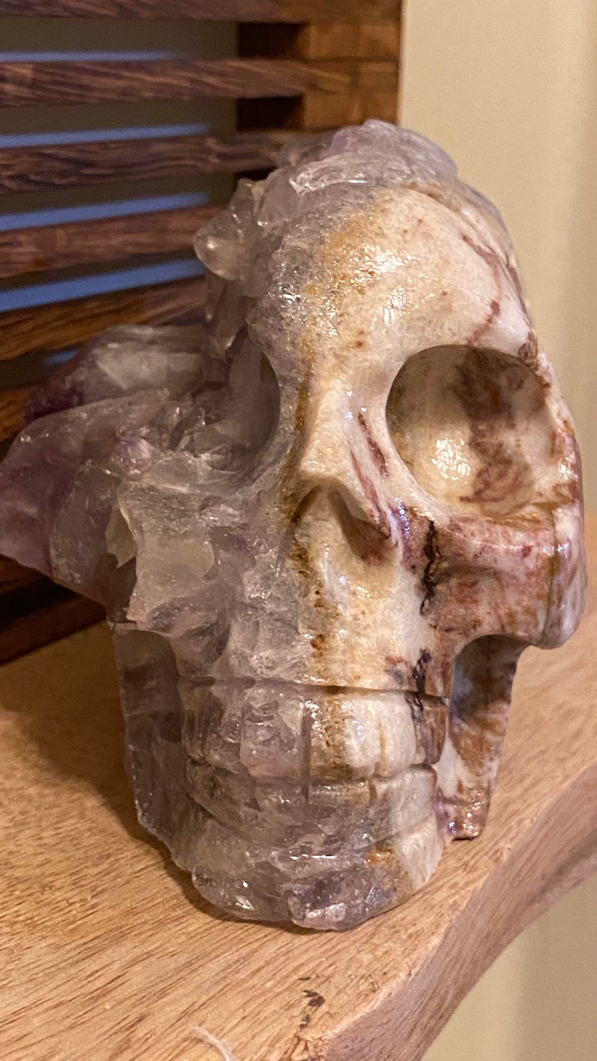 Amethyst Skull w/Feathers