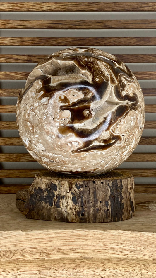 Chocolate Calcite Sphere 83mm/4”diameter