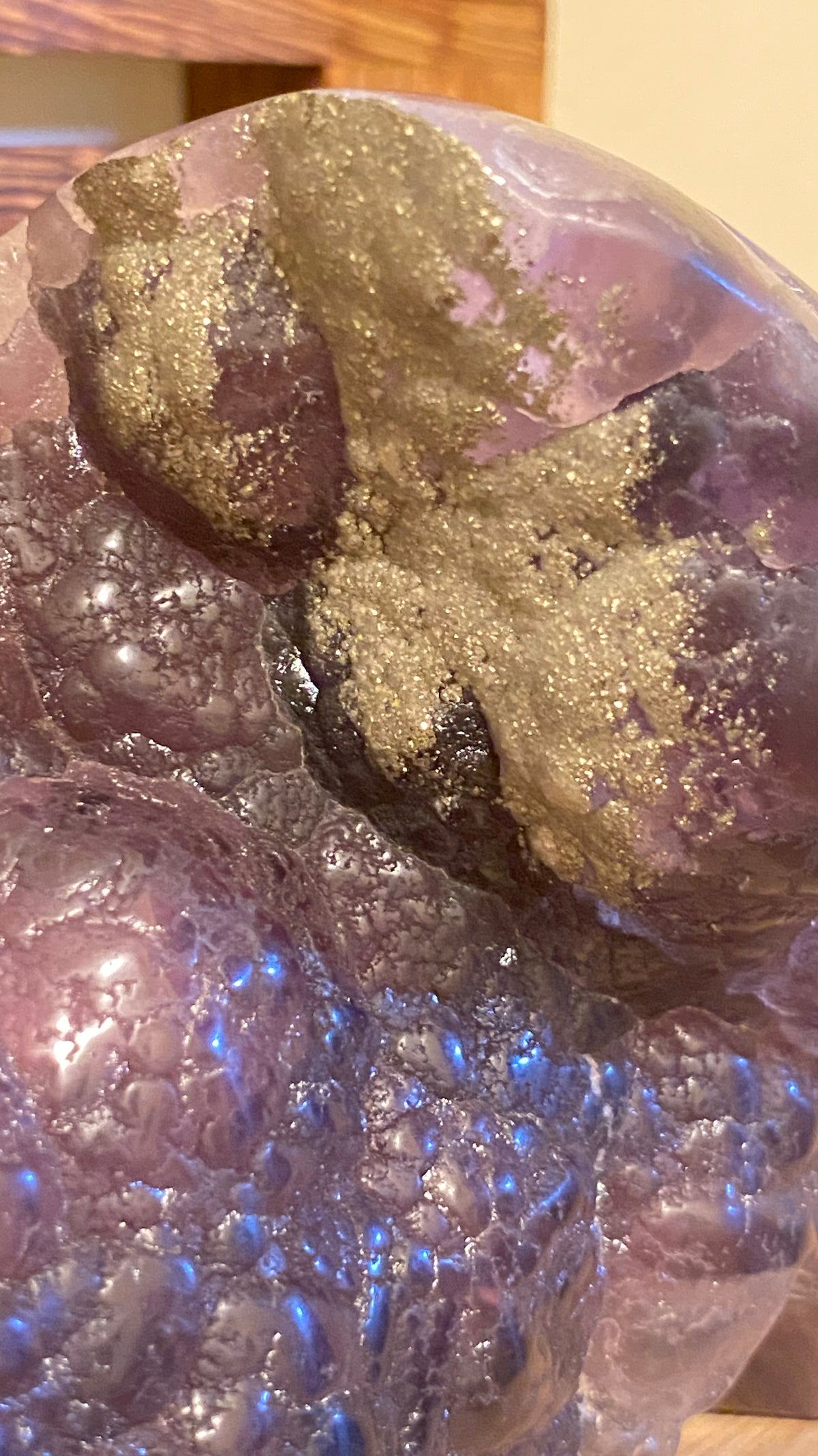 Purple Fluorite Skull w/Feathers