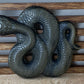 Golden Sheen Obsidian Snake Flat Carving