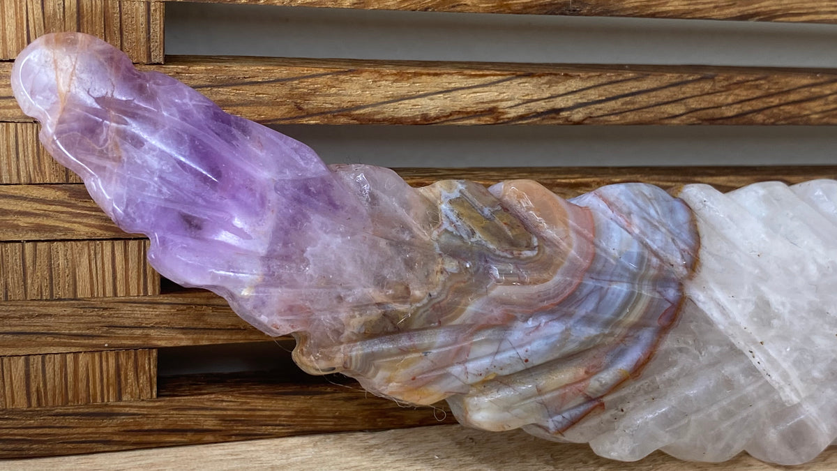 Mexican Amethyst + Agate Feather
