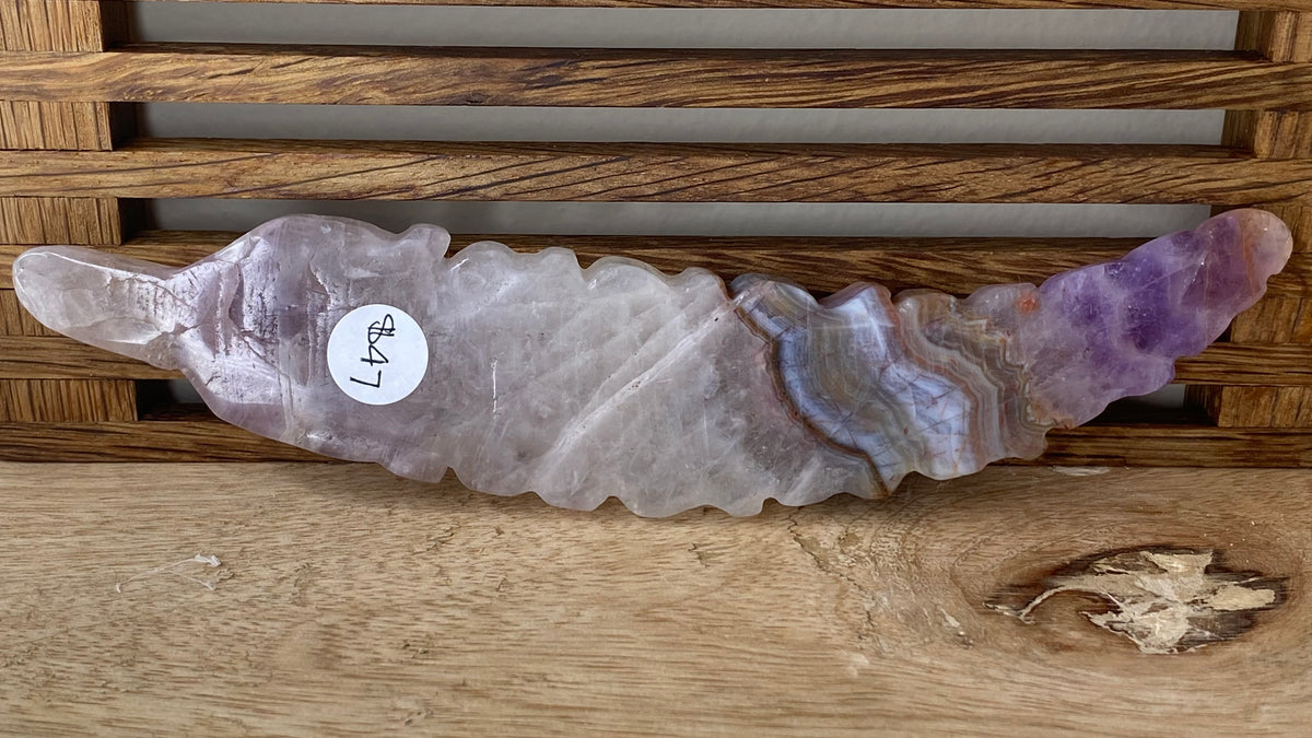 Mexican Amethyst + Agate Feather