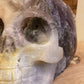Purple Fluorite Skull w/Feathers