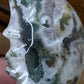 Moss Agate Crescent Moon