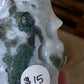 Moss Agate Crescent Moon